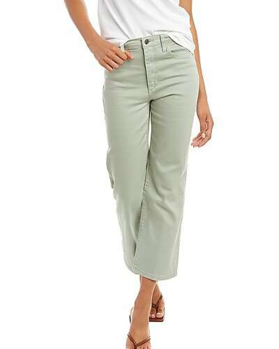 Clothing * | Joe'S Jeans Gloss Green High-Rise Wide Leg Jean Women